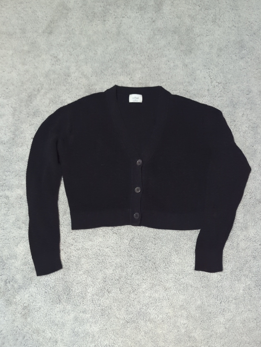 Wilfred Black Cropped V-Neck Button Cardigan